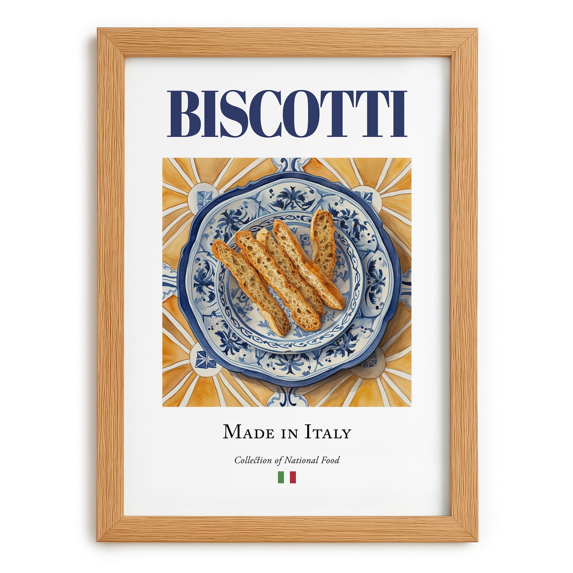 Biscotti – Italian Dessert Dish, Tavern Still Life, set in oak frame
