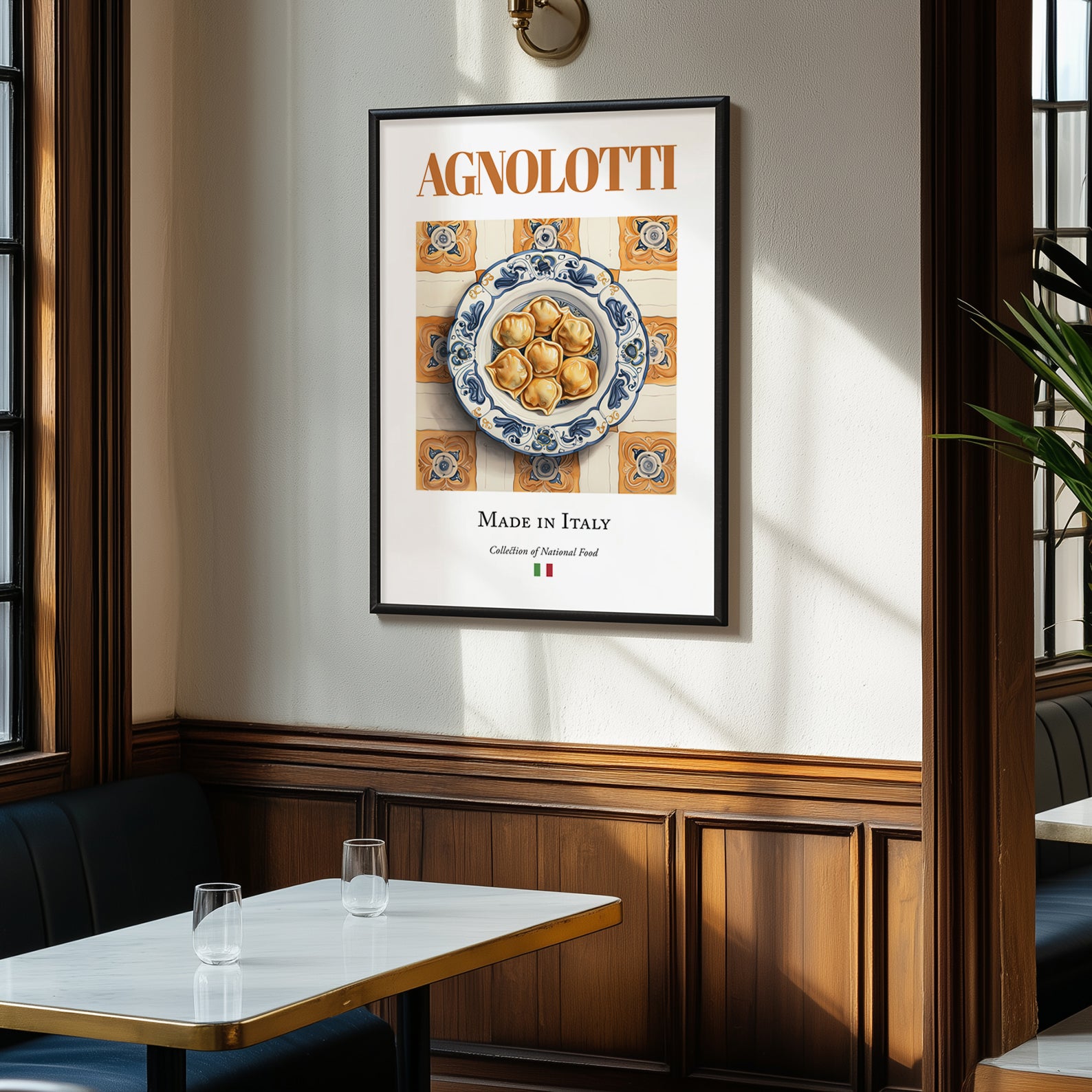 Agnolotti – Italian Pasta, Osteria Wall Art, clean layout with no caption