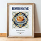 Bombolone – Italian Dessert Dish, Café Wall Decor, in wooden frame leaning on the floor