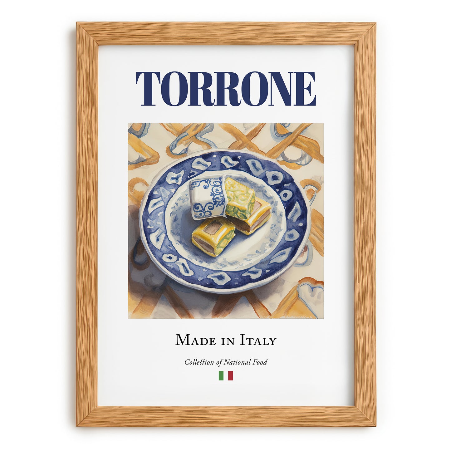 Torrone – Italian Dessert Dish, Tavern Poster, set in oak frame