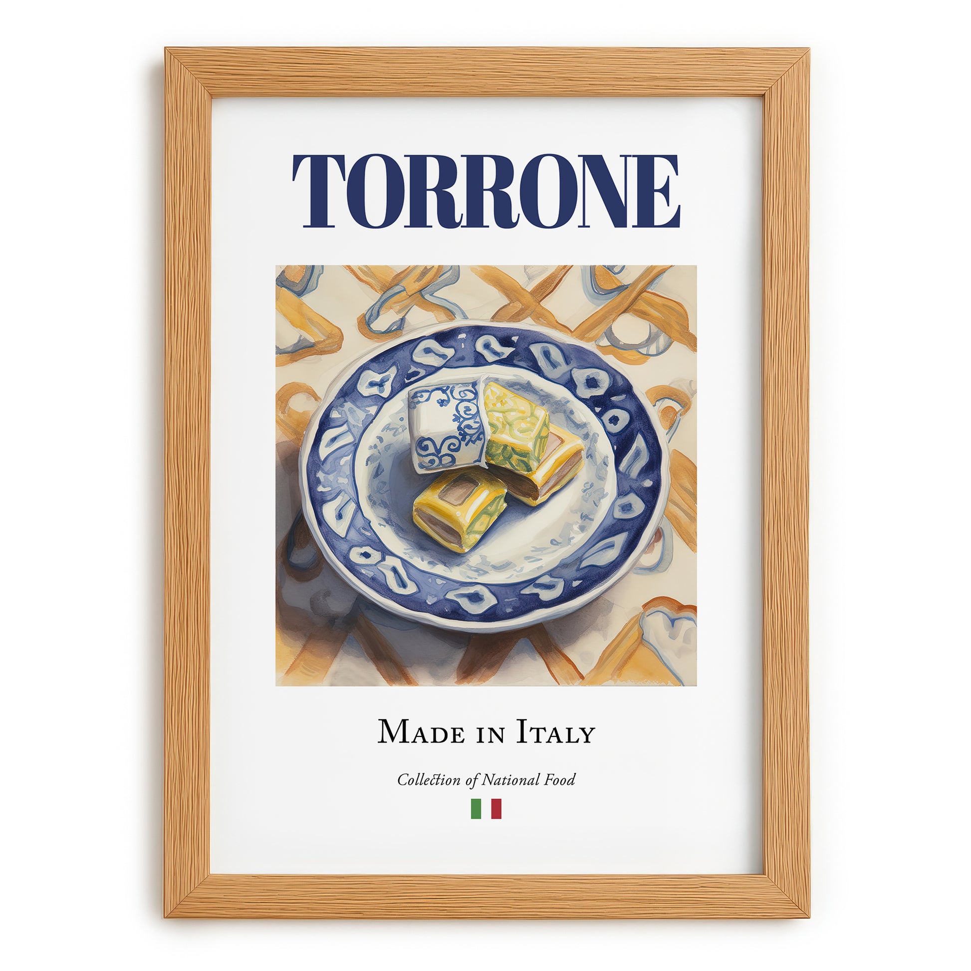 Torrone – Italian Dessert Dish, Tavern Poster, set in oak frame