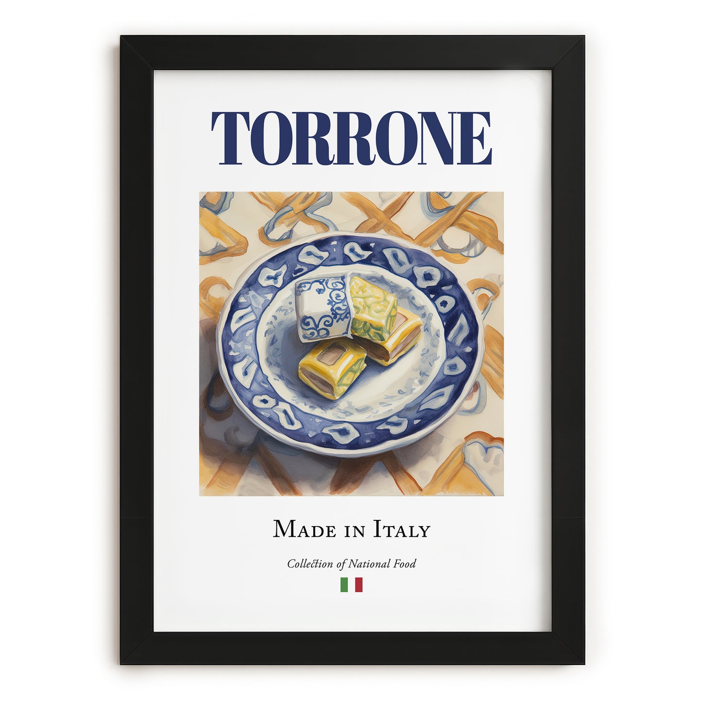 Torrone – Italian Dessert Dish, Tavern Poster, in sleek black frame