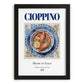 Cioppino – Italian Soup Dish, Restaurant Poster, in sleek black frame