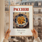 Paccheri – Italian Pasta, Ristorante Poster, styled in a charming Paris street view