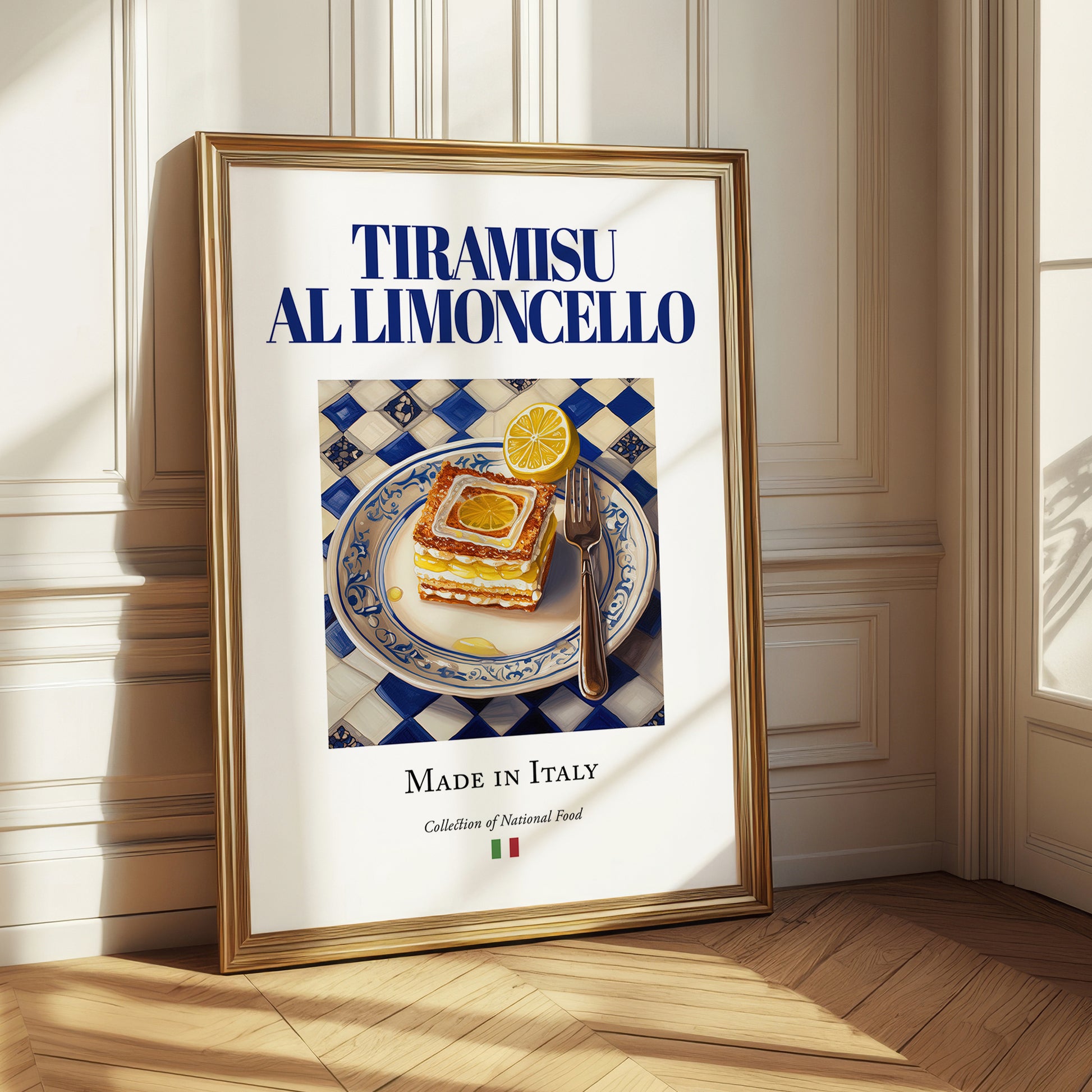 Tiramisu al Limoncello – Italian Dessert Dish, Restaurant Print