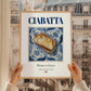 Ciabatta – Italian Bread Dish, Brasserie Poster, styled in a charming Paris street view
