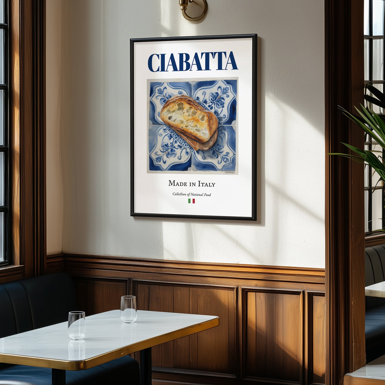 Ciabatta – Italian Bread Dish, Brasserie Poster, clean layout with no caption