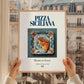 Sicilian Pizza – Italian Pizza, Trattoria Wall Art, styled in a charming Paris street view