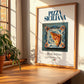 Sicilian Pizza – Italian Pizza, Trattoria Wall Art, no-text version framed in wood