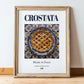 Crostata – Italian Dessert Dish, Bistro Poster, in wooden frame leaning on the floor