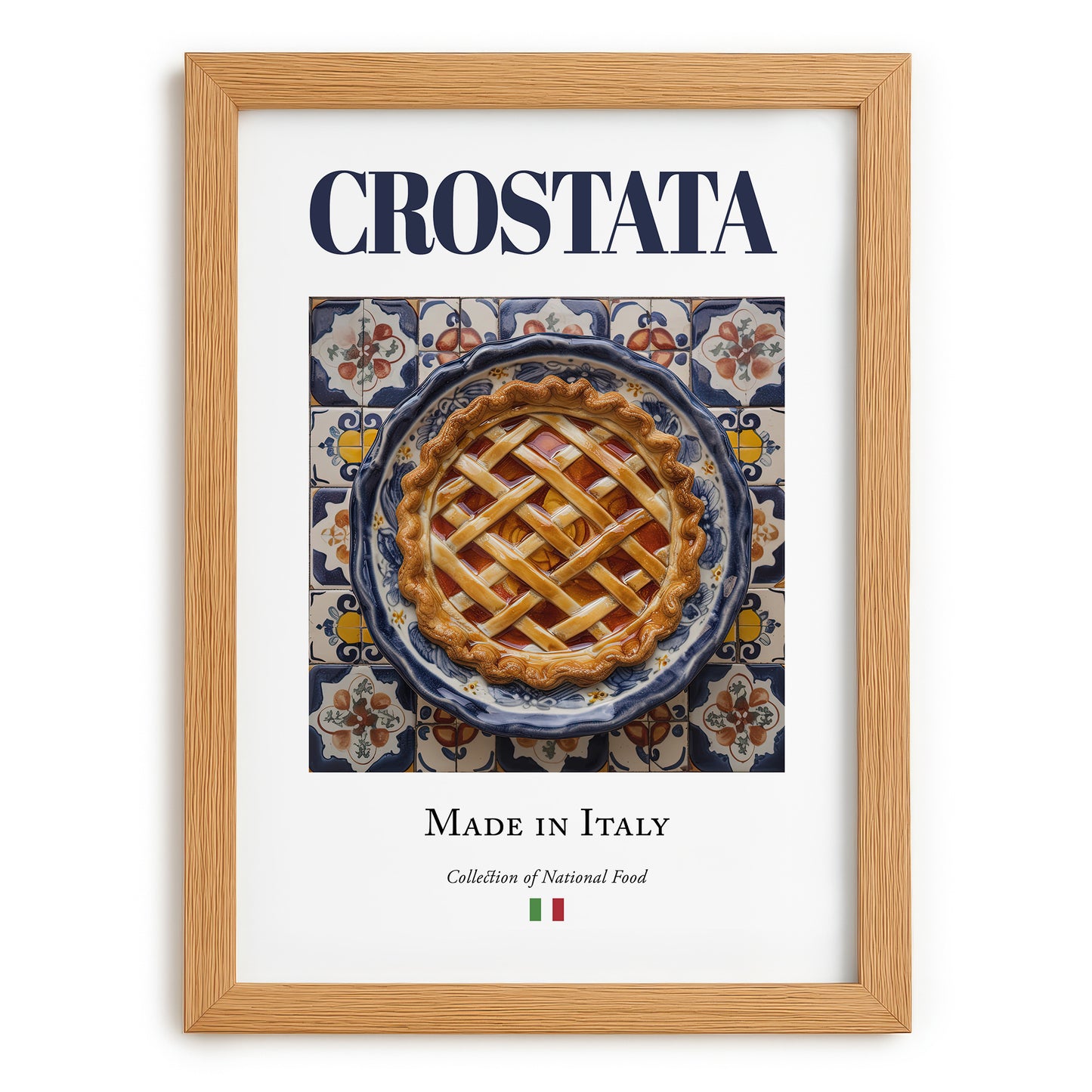 Crostata – Italian Dessert Dish, Bistro Poster, set in oak frame