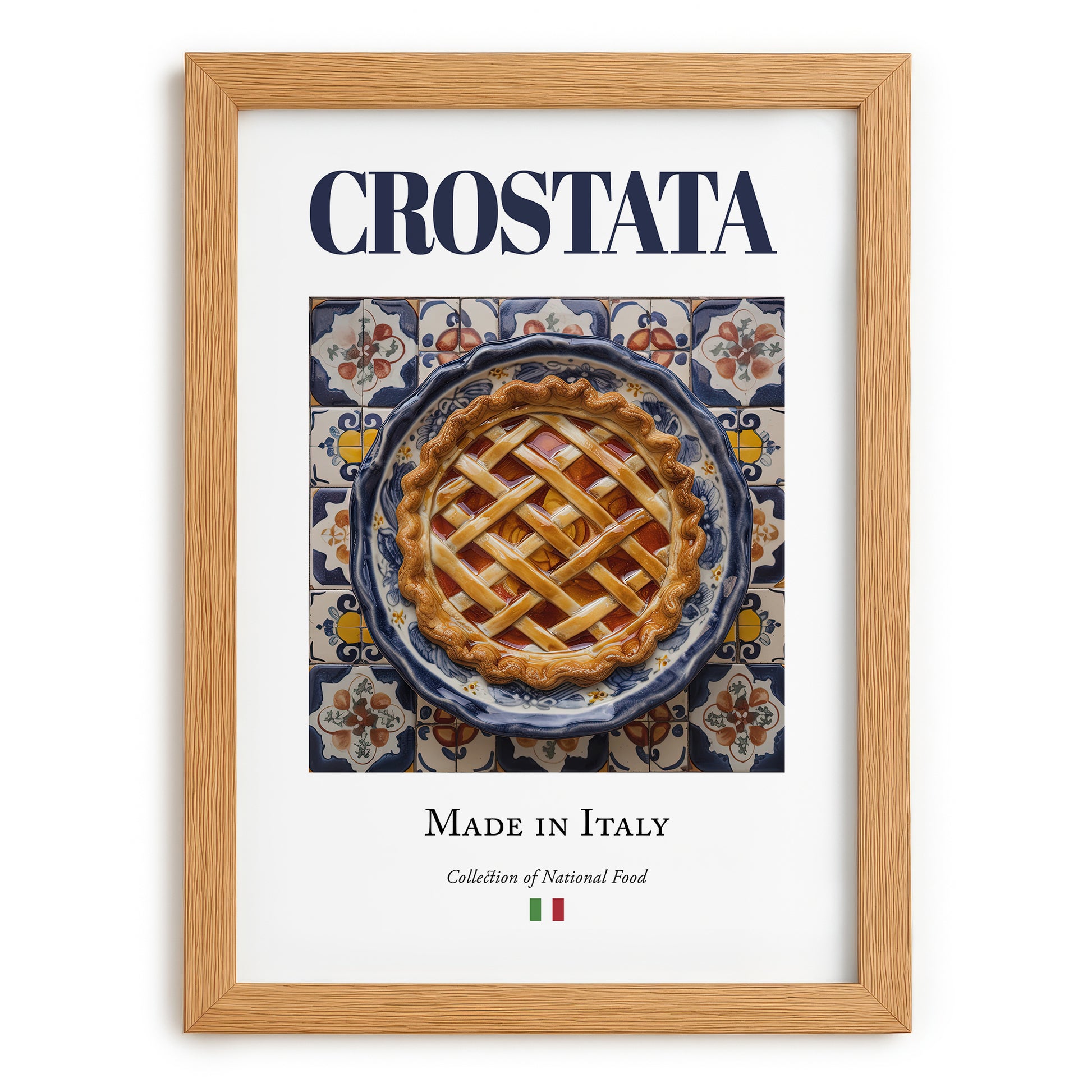 Crostata – Italian Dessert Dish, Bistro Poster, set in oak frame