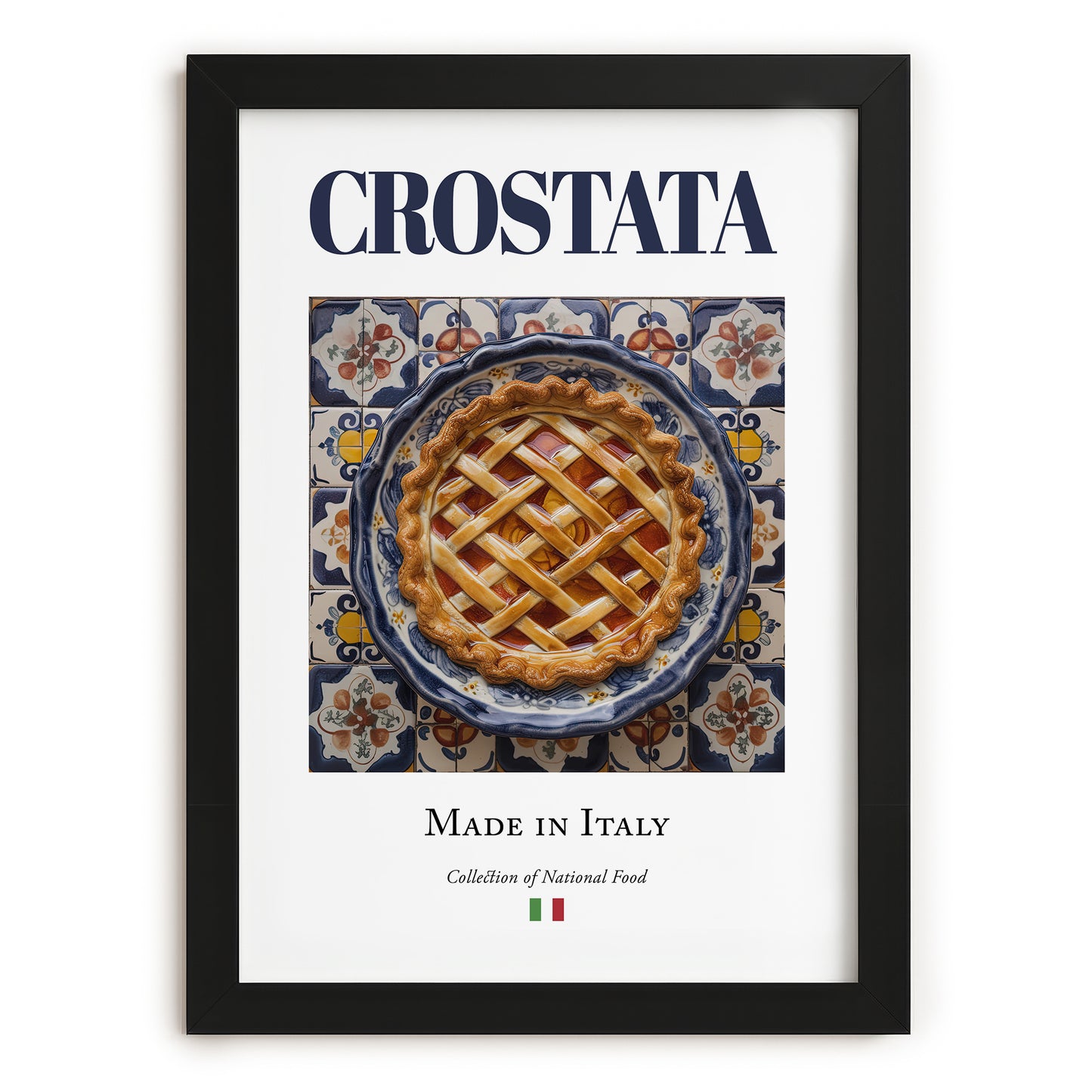 Crostata – Italian Dessert Dish, Bistro Poster, in sleek black frame