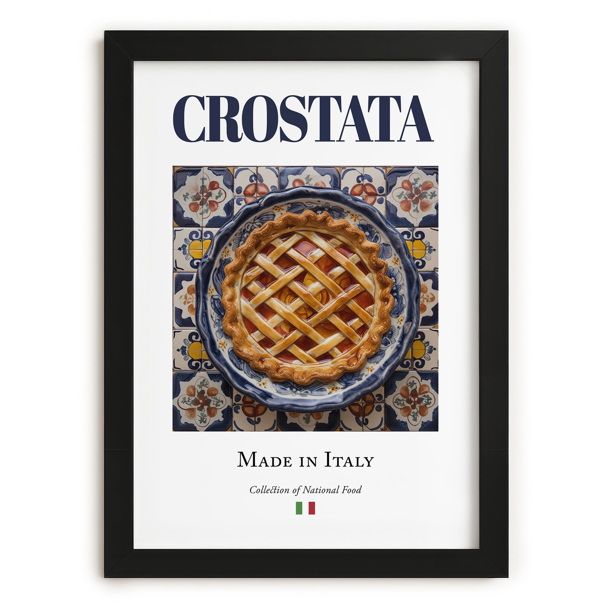 Crostata – Italian Dessert Dish, Bistro Poster, in sleek black frame