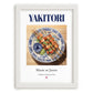 Yakitori – Japanese Dish, Café Wall Art, placed in minimal white frame