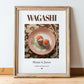 Wagashi – Japanese Dessert Dish, Café Still Life, in wooden frame leaning on the floor
