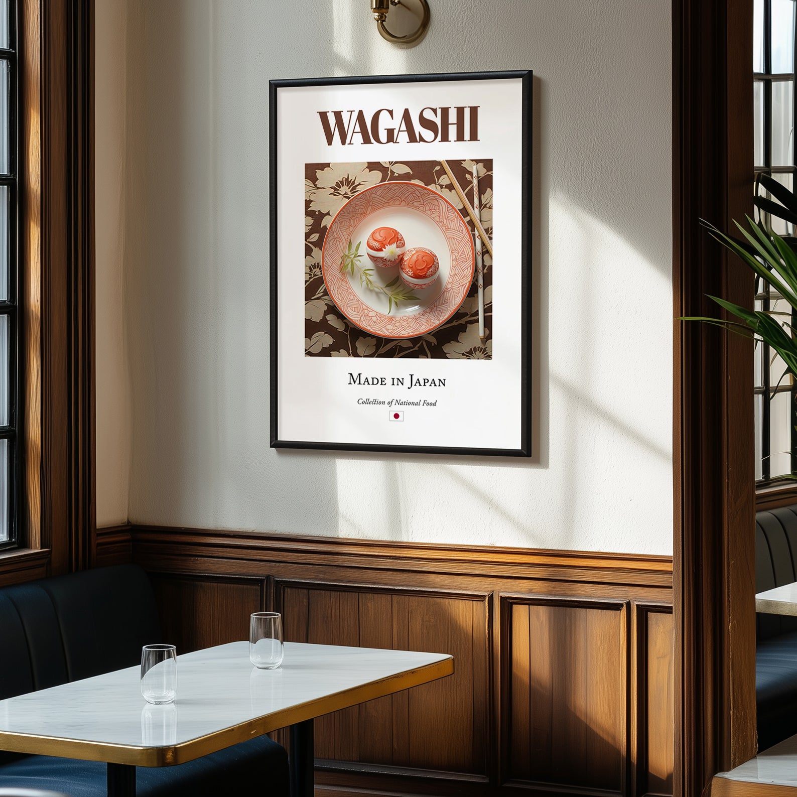 Wagashi – Japanese Dessert Dish, Café Still Life, clean layout with no caption