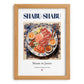 Shabu-shabu – Japanese Soup Dish, Food Bar Illustration, set in oak frame