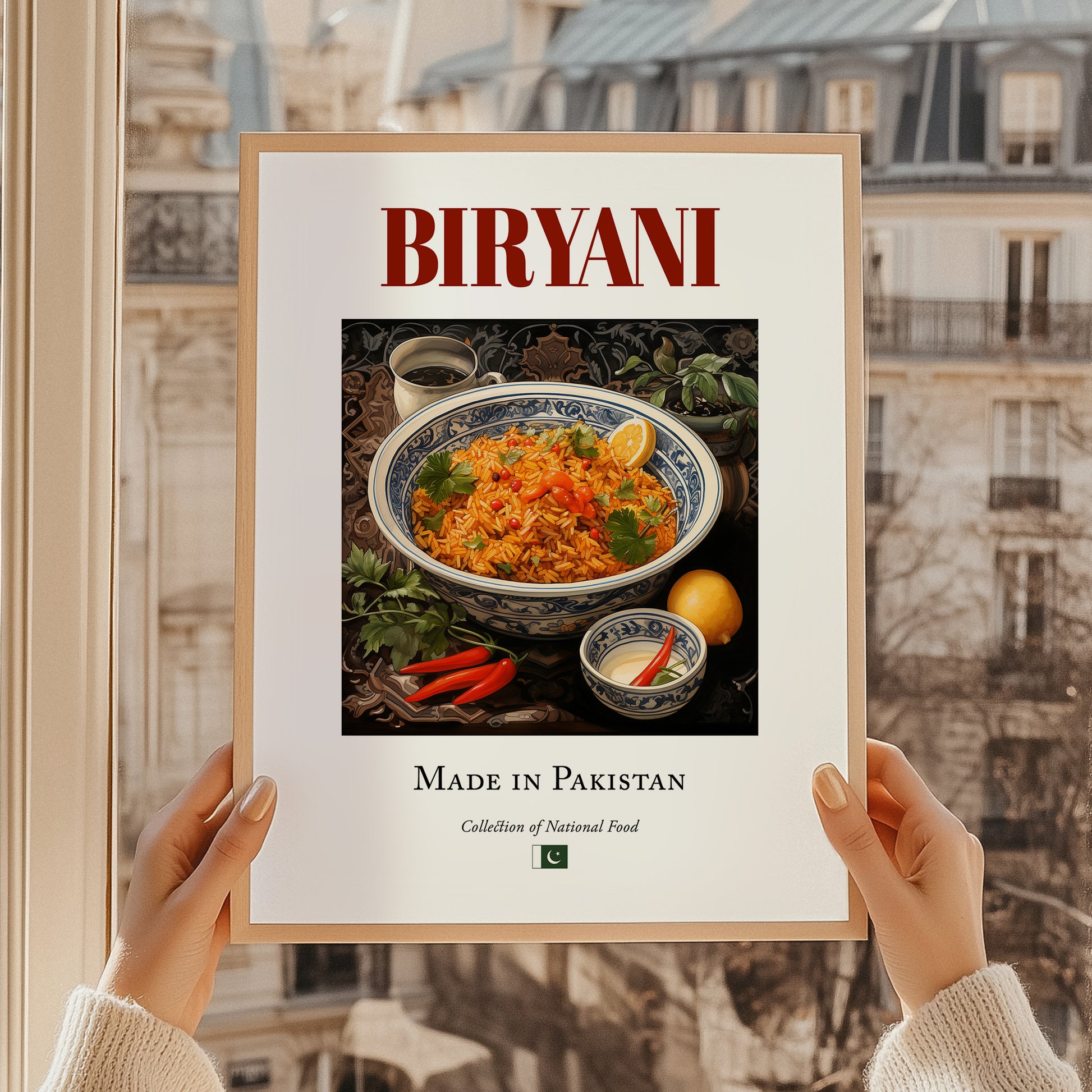 Byriani – Pakistani Rice Dish, Tavern Poster, styled in a charming Paris street view