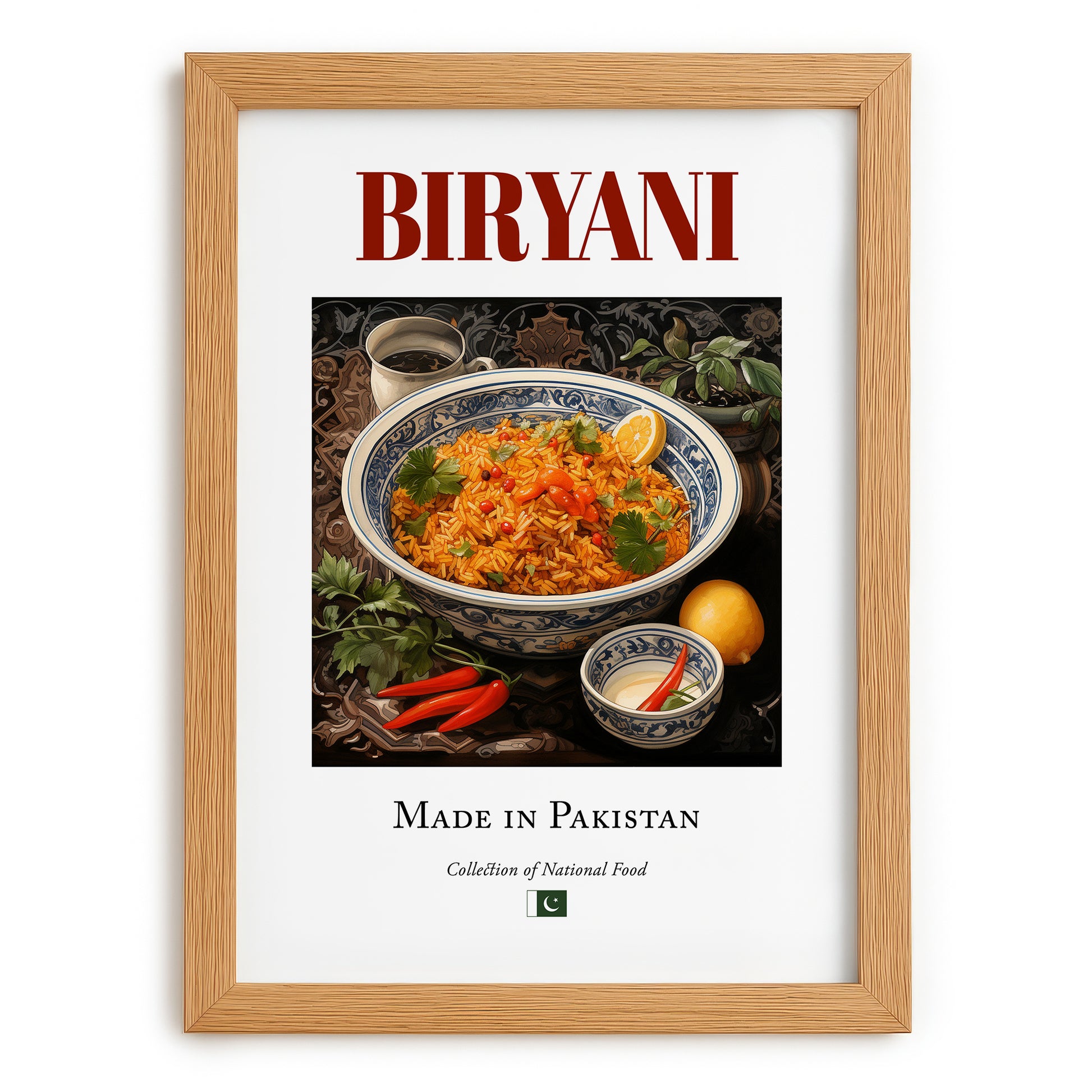 Byriani – Pakistani Rice Dish, Tavern Poster, set in oak frame