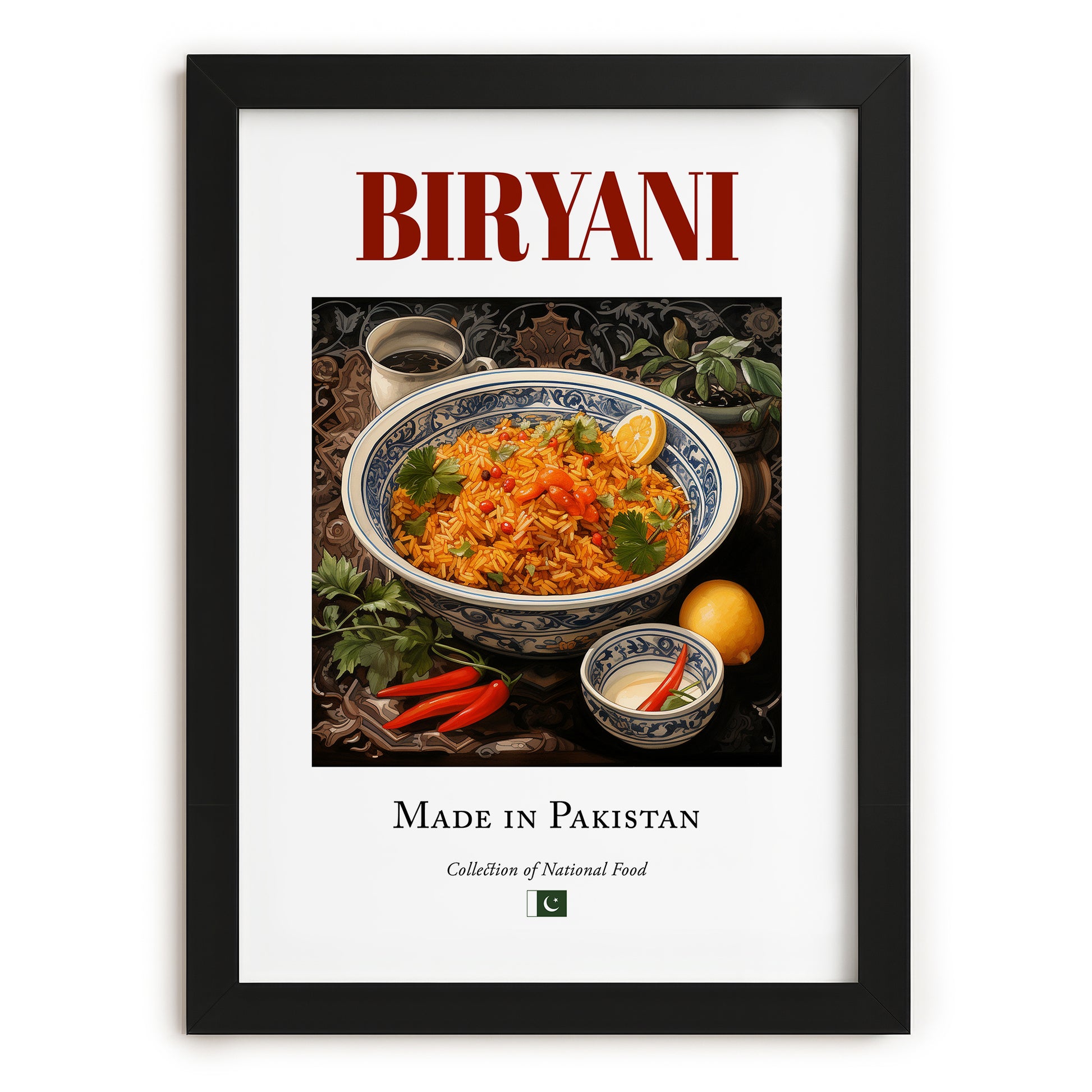 Byriani – Pakistani Rice Dish, Tavern Poster, in sleek black frame