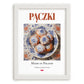 Pączki – Polish Dessert Dish, Café Poster, placed in minimal white frame