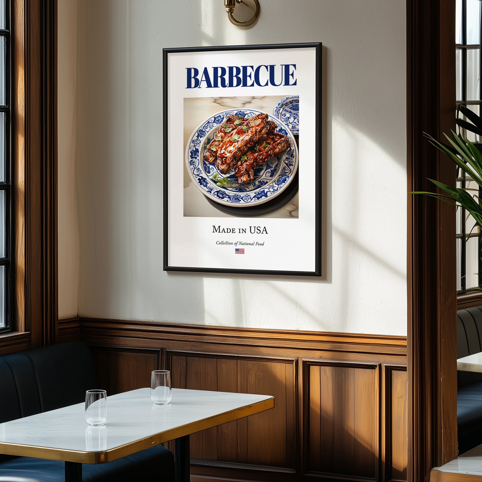 Barbecue – American Meat Dish, Café Poster, clean layout with no caption