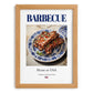 Barbecue – American Meat Dish, Café Poster, set in oak frame