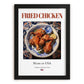 Fried Chicken – American Meat Dish, Restaurant Poster, in sleek black frame