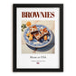 Brownies – American Dessert Dish, Tavern Print, in sleek black frame