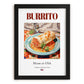 Burrito – American Dish, Café Still Life, in sleek black frame