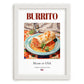 Burrito – American Dish, Café Still Life, placed in minimal white frame