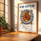 Surf and Turf – American Meat Dish, Tavern Wall Decor, no-text version framed in wood