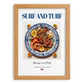 Surf and Turf – American Meat Dish, Tavern Wall Decor, set in oak frame
