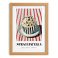 Stracciatella – on Striped Tablecloth, Gelato Wall Painting, set in oak frame