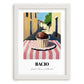 Gelato Bacio – Italian Street Café Scene, Gelato Poster, placed in minimal white frame