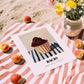 Bacio – on Striped Tablecloth, Gelato Painting, unframed on coastal sand