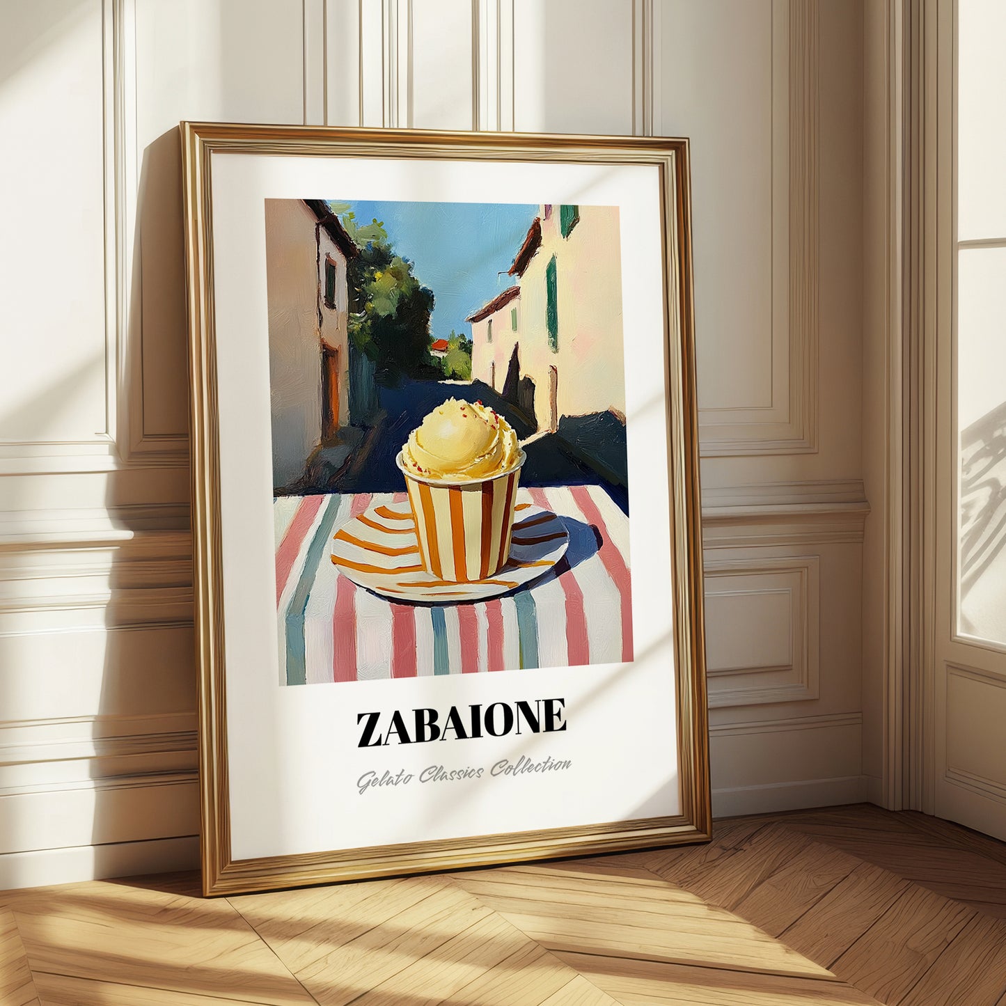 Gelato Zabaione – Italian Street Café Scene, Gelato Painting