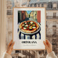 Pizza Ortolana – Italian Café on the Corner, Pizza Poster, styled in a charming Paris street view