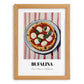 Bufala (Bufalina) – on Striped Tablecloth, Pizza Still Life, set in oak frame