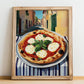 Pizza Bufalina (Bufala) – Italian Café on the Corner, Pizza Painting, no-text version framed in wood
