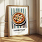 Napoletana – on Striped Tablecloth, Pizza Art