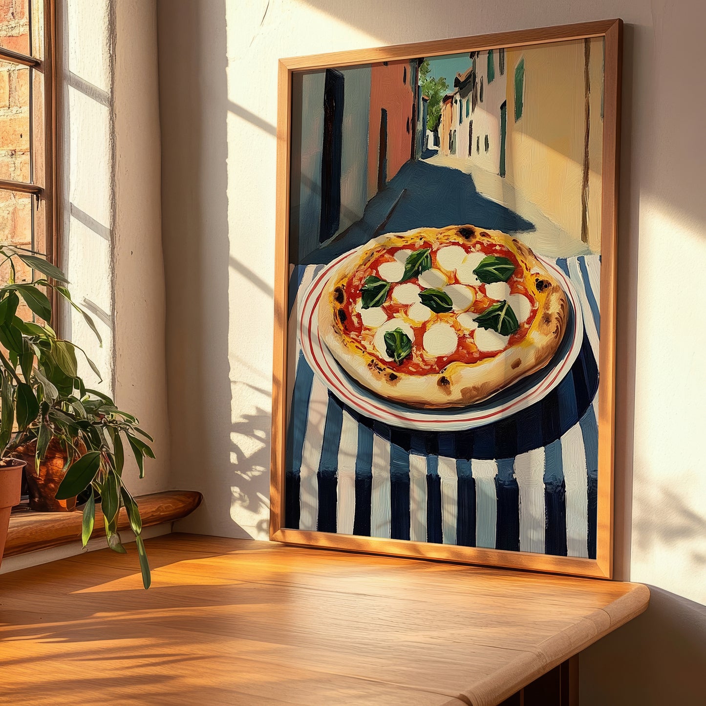 Pizza Napoletana – Italian Café on the Corner, Pizza Wall Print, clean layout with no caption