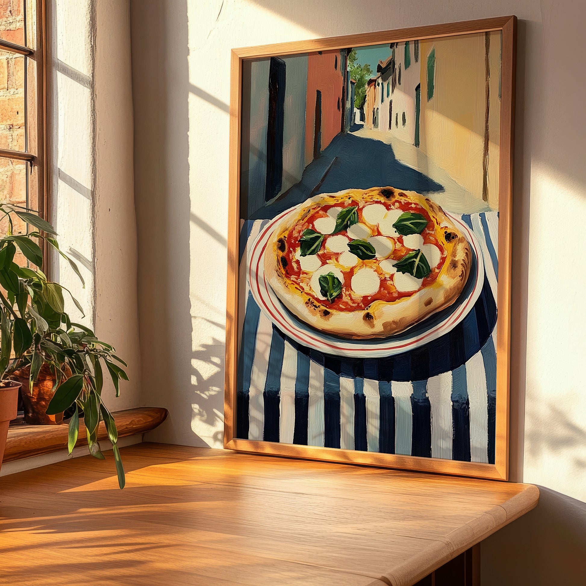 Pizza Napoletana – Italian Café on the Corner, Pizza Wall Print, clean layout with no caption