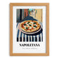 Pizza Napoletana – Italian Café on the Corner, Pizza Wall Print, set in oak frame