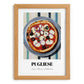 Pugliese – on Striped Tablecloth, Pizza Still Life, set in oak frame