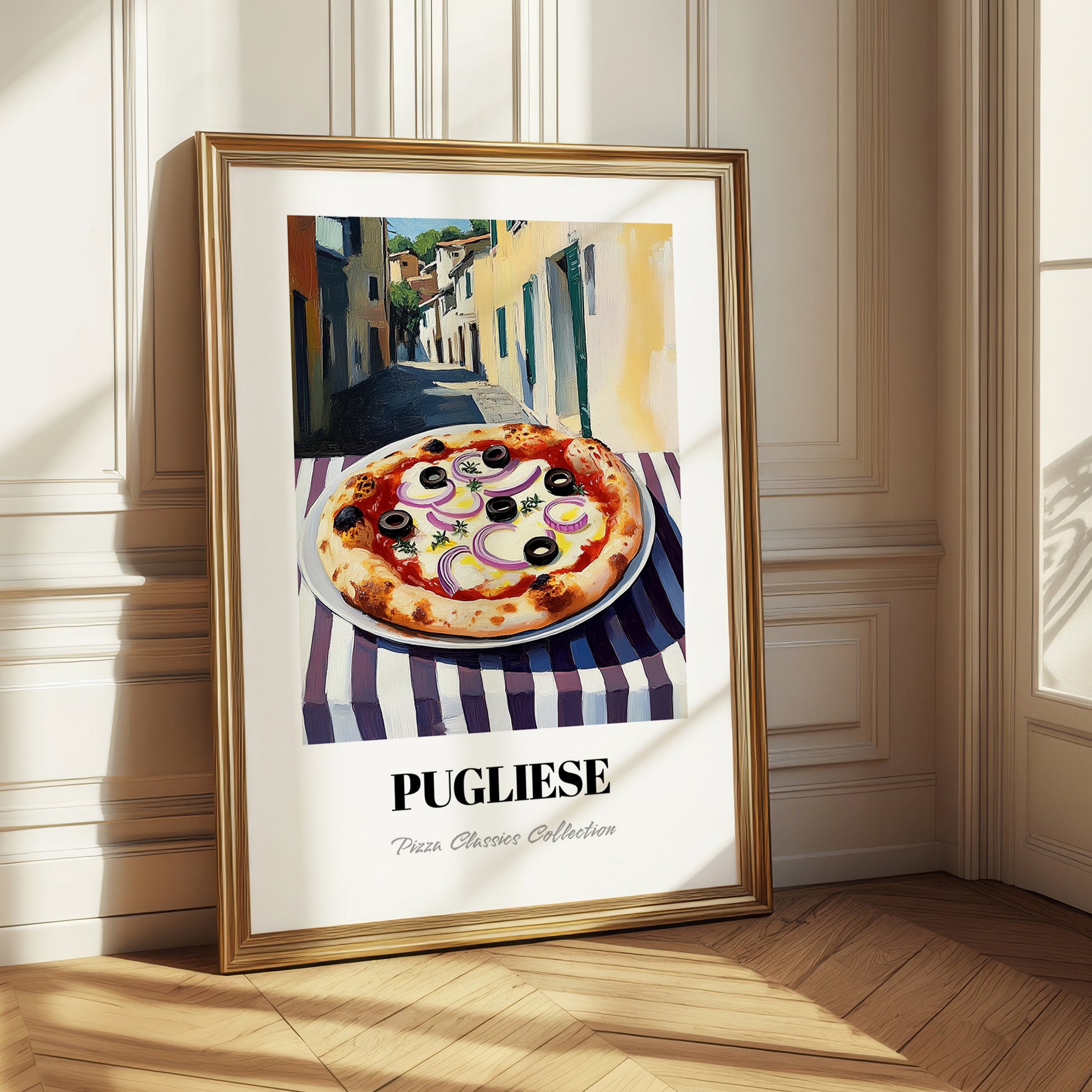 Pizza Pugliese – Italian Outdoor Café Scene, Pizza Print