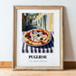 Pizza Pugliese – Italian Outdoor Café Scene, Pizza Print, in wooden frame leaning on the floor