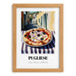 Pizza Pugliese – Italian Outdoor Café Scene, Pizza Print, set in oak frame