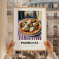 Pizza Parmigiana – Italian Café on the Corner, Pizza Painting, styled in a charming Paris street view